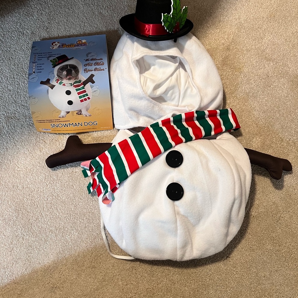 Adorable Snowman Dog Costume!